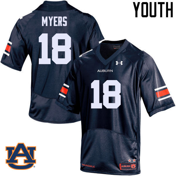 Youth Auburn Tigers #18 Jayvaughn Myers College Football Jerseys Sale-Navy